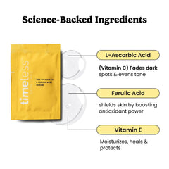 Timeless Skin Care Vitamin C serum ferulic acid ingredients closeup for stability