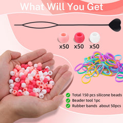 TINKRSTUFF all-in-one styling kit packaging with beads, beader, and bands