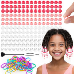 TINKRSTUFF 160pcs silicone beads close-up for colorful braids and quick styling