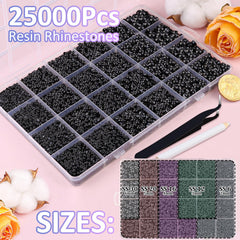 TINKRSTUFF resin rhinestones black-2-6mm for shoes and mugs embellishment
