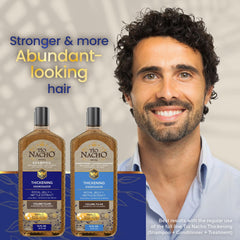 Tio Nacho thickening set box display with paraben-free formula.