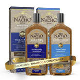 Tio Nacho thickening shampoo bottle close-up for fuller-looking hair.