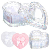 tioncy 3-pcs powder puff set with crystal container for even powder application