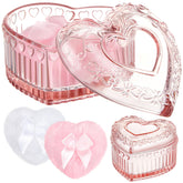 Tioncy pink heart powder puff set enables precise makeup application on face and body.