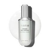 TIRTIR Ceramic Milk Ampoule bottle closeup for premium hydration glow.