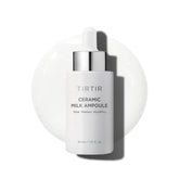 TIRTIR Ceramic Milk Ampoule bottle on vanity for premium daily hydration