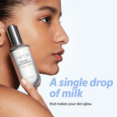 TIRTIR Ceramic Milk Ampoule dispense pour shows silky, fast-absorbing hydration.