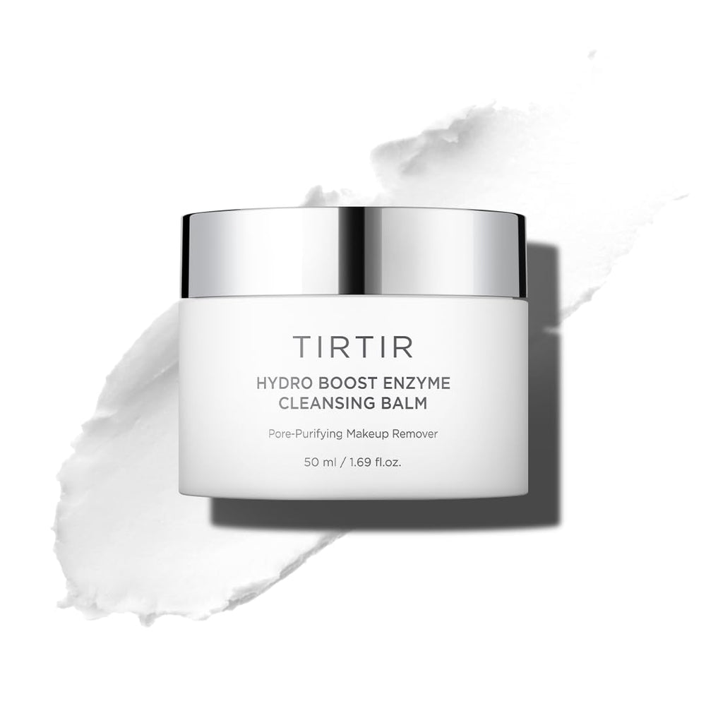 TIRTIR Hydro Boost Enzyme Cleansing Balm jar showing creamy texture for makeup melt-off
