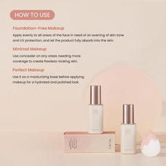 TIRTIR Mask Fit Tone Up Essence on-face usage emphasizes even, natural coverage.