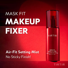 Close-up of applying TIRTIR Mask Fit Fixer for a seamless finish.