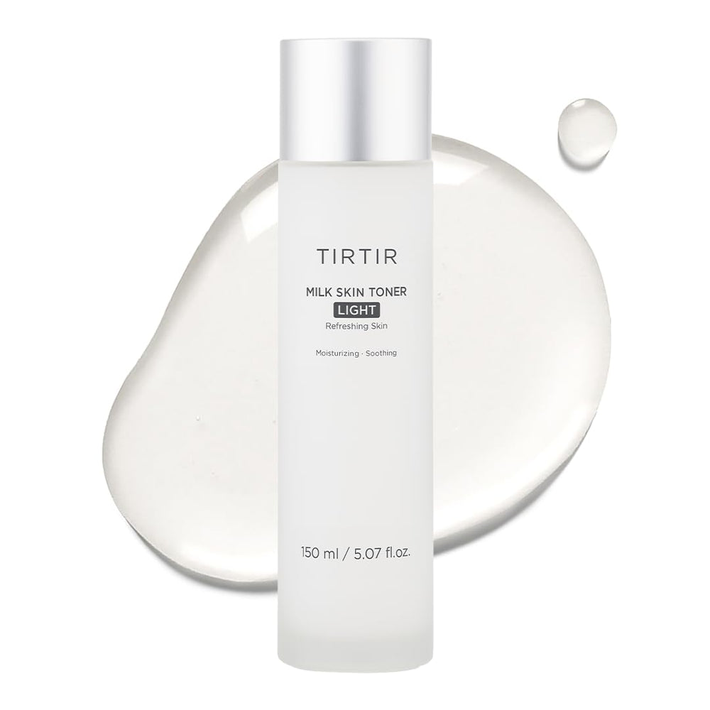 TIRTIR Milk Skin Rice Toner Light bottle shown for instant hydration and a lightweight texture.