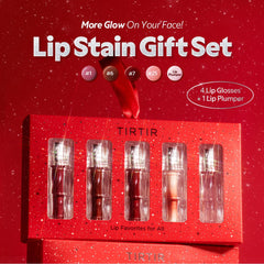 TIRTIR plumping glow finish gloss swatch shows hydrated, radiant lips.