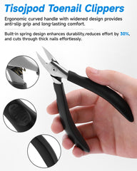 Tisojpod Nail Clippers with ultra-slim pointed tip for embedded nails.