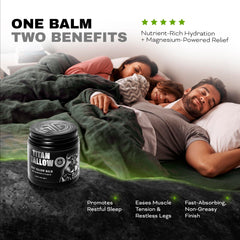 Titan Tallow magnesium-infused label suggesting nighttime muscle relaxation.