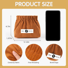 TJJII Corduroy storage bag mint breeze holds lipsticks and small items at a glance