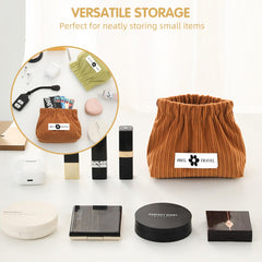 TJJII Corduroy storage bag vanilla cream ideal for hair accessories and jewelry storage