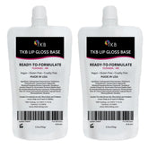 TKB Lip Gloss Base crystal-clear formula in bottle for DIY gloss creation.