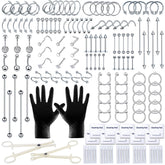 TKKUY 153Pcs piercing kit case-open shows organized tools for easy prep.
