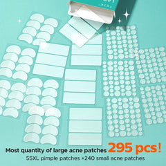 TKTK pimple-patches five-size pack shows versatile coverage for face, back, and chest.