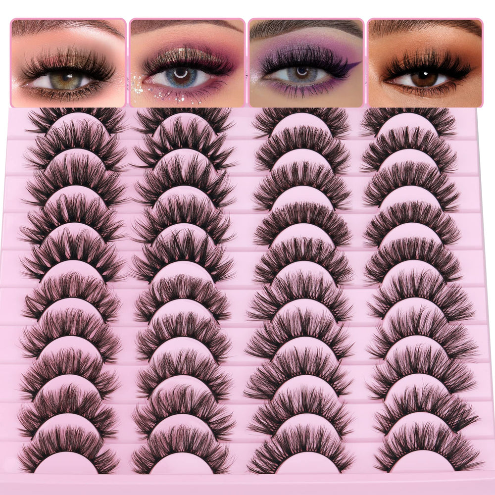 TNFVLONEINS twenty-pair false eyelashes close-up shows lightweight soft fibers for comfortable wear.