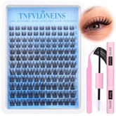 TNFVLONEINS natural lash clusters kit demonstrates wispy lashes for a daily natural look.