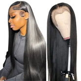 Tobasew 13x6 straight lace-front wig, 28-inch, natural hairline with versatile parting.