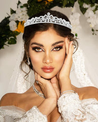 TOBATOBA silver tiara queenly scrollwork highlights princess-inspired glamour.