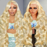 Tobeaper 32in 613 lace-front wig front view shows natural hairline and length