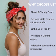 Tobeffect wide bow headband provides bold look with secure non-slip wear.