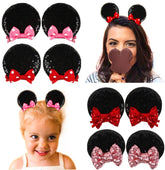 Tobeffect glitter mouse ears hair clips in black offer lightweight comfort for all-day wear.