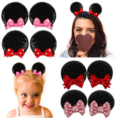Tobeffect glitter mouse ears hair clips in black offer lightweight comfort for all-day wear.