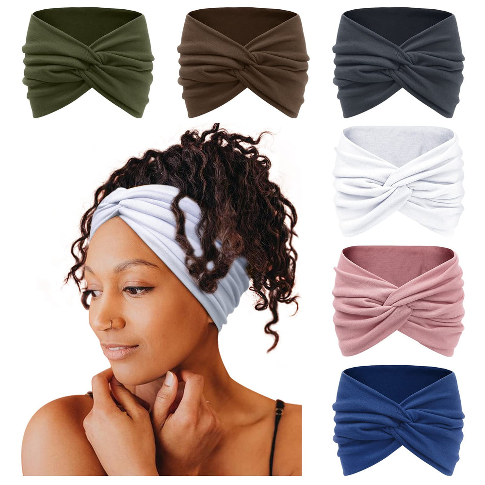 Tobeffect turban headband with front knot design provides secure all-day wear.