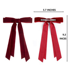 Tobeffect velvet hair bow alligator-clip detail demonstrates easy pinning and firm grip.