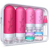 Tocelffe 18-pack travel bottles set organized for trips and storage.