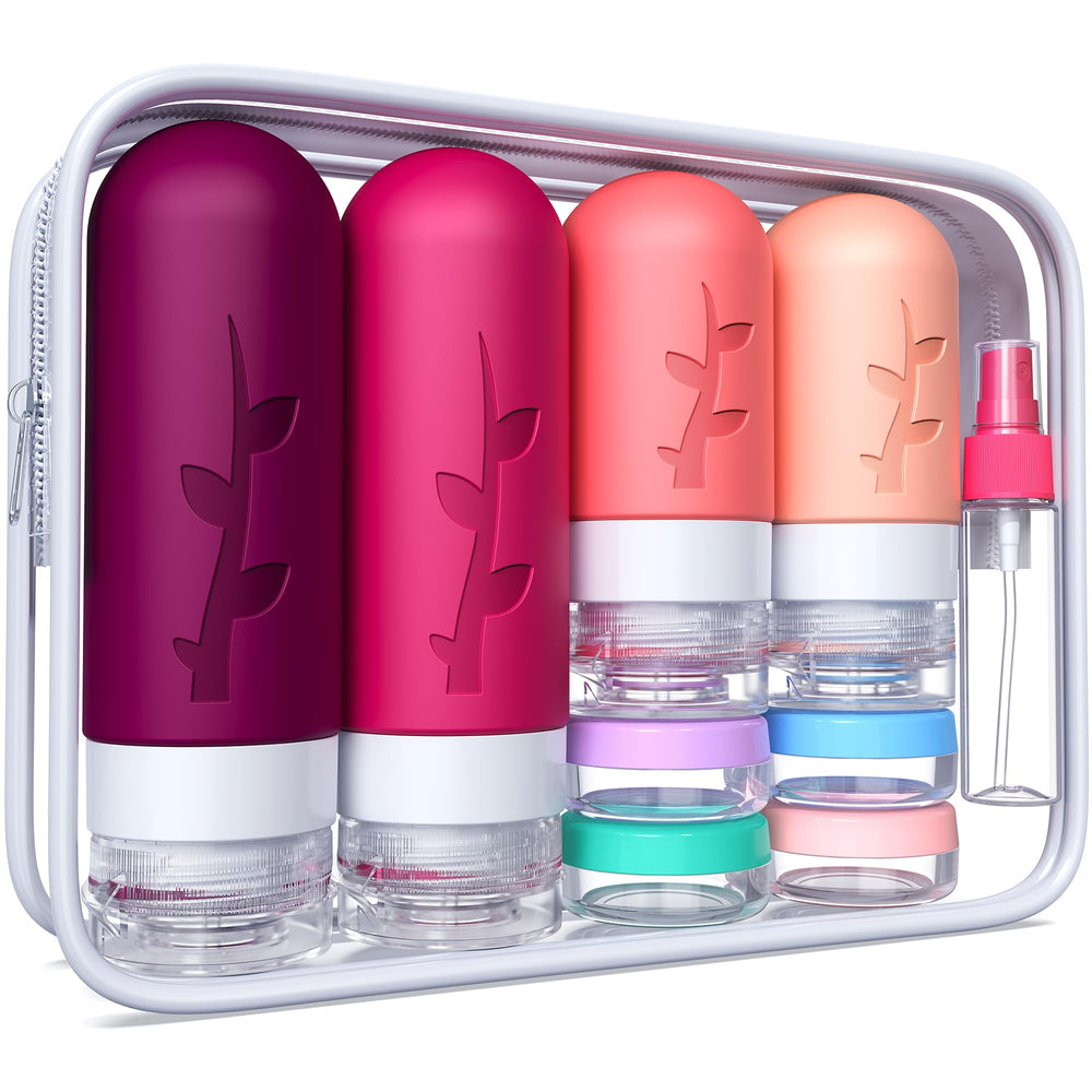 Tocelffe travel bottles set with waterproof bag for organized on-the-go toiletry storage