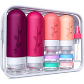 Tocelffe travel bottles set with waterproof bag for organized on-the-go toiletry storage