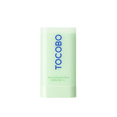 TOCOBO Cica Cooling Sun Stick packaging closeup showing compact, travel-friendly sun protection