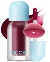 TOCOBO Juicy Berry Plumping Lip Oil bottle shows glassy, high-shine finish for all lips.