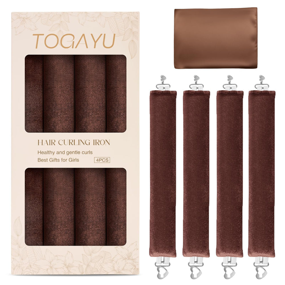Togayu heatless curls overnight set velvet rollers ready for a wavy morning look.