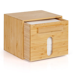 Tohiasen bamboo face-towel-holder side view for durable bathroom towel storage.