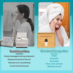 Tohiasen face-towel-box drawer-open demonstrates easy-access storage on a vanity.