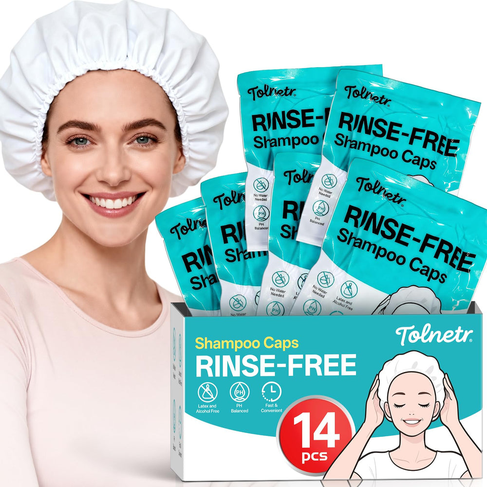 Tolnetr shampoo cap packaging demonstrates no-rinse convenience for caregivers