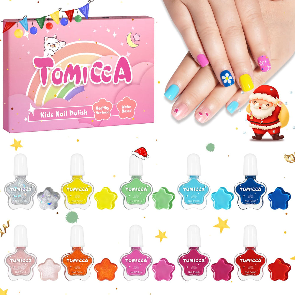 TOMICCA Kids Nail Polish Set packaging shows colorful display for gifting