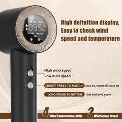Tomler hair dryer ionic function demonstrates 300 million negative ions for smoother hair.