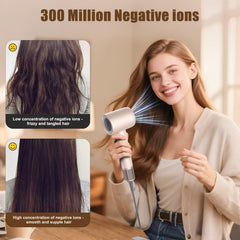 Tomler hair dryer display shows temperature settings for precise heat control.