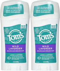 Tom's of Maine lavender deodorant stick front view with natural lavender scent