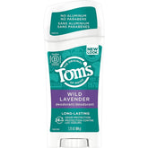 Tom's of Maine lavender deodorant stick packaging showing the 5-pack for long-lasting fragrance