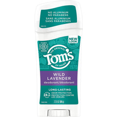 Tom's of Maine lavender deodorant stick packaging showing the 5-pack for long-lasting fragrance