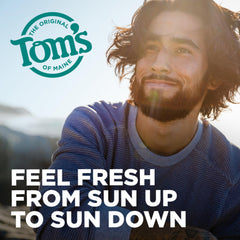 Tom's of Maine Mountain Spring deodorant stick close-up with natural scent