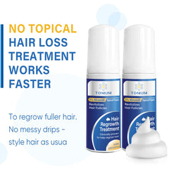 Tomum Minoxidil Foam on scalp illustrating coverage for fuller-looking hair
